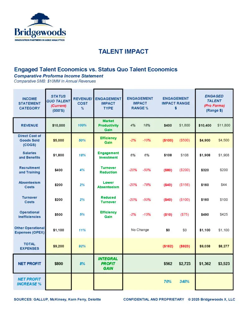 Table showing the socioeconomic impact of talented individuals in various countries.